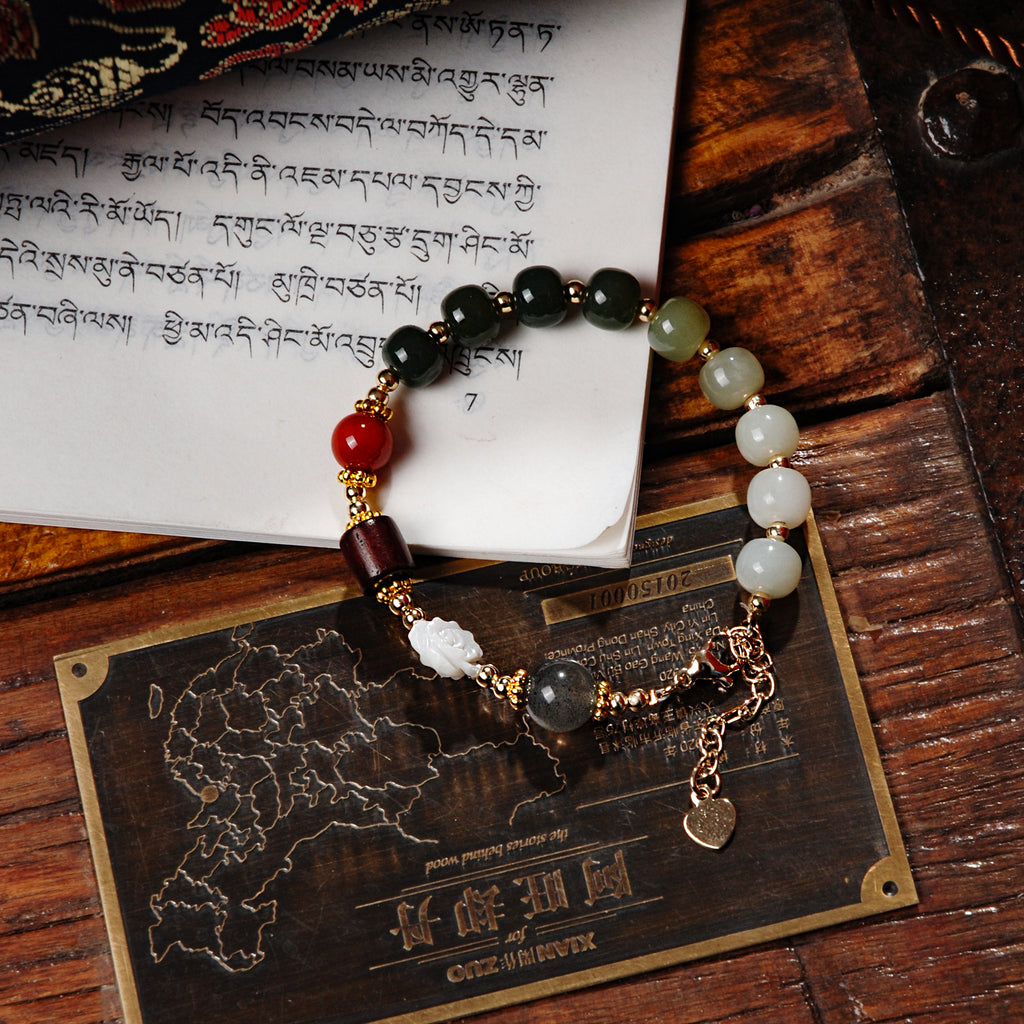 Hetian jade duobao bracelet