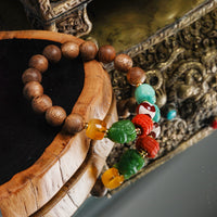 Agarwood & Dzi Bead Bracelet