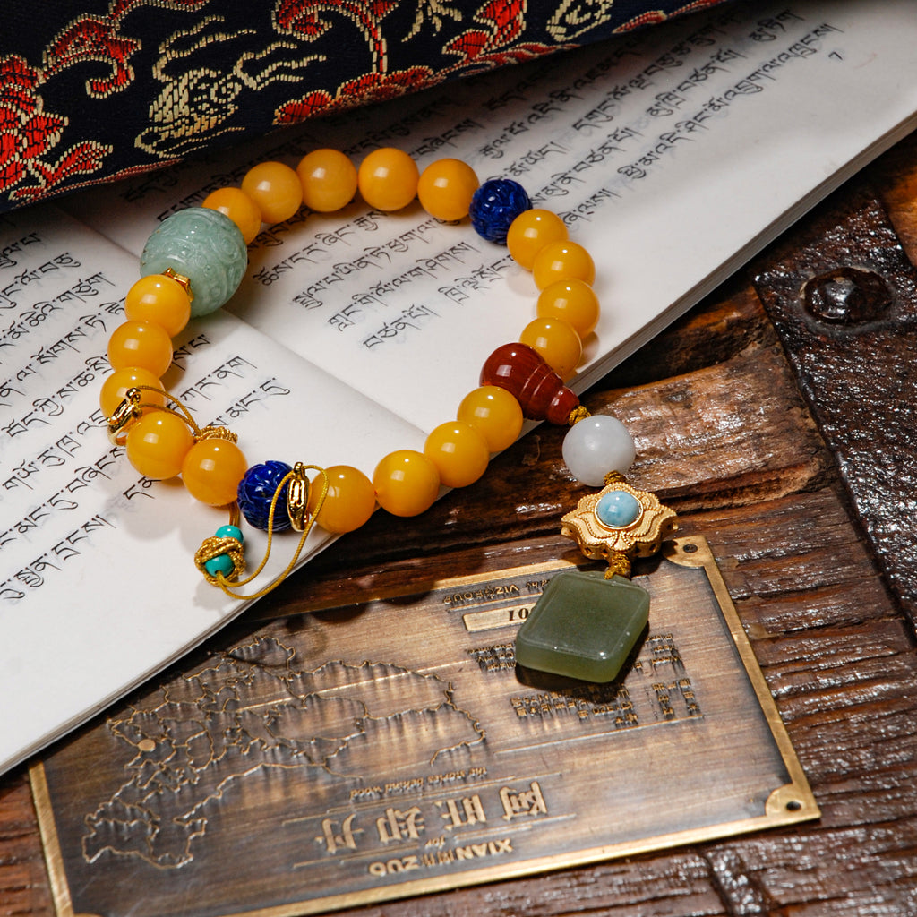 Jadeite Amber Bracelet