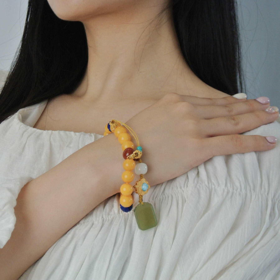 Jadeite Amber Bracelet