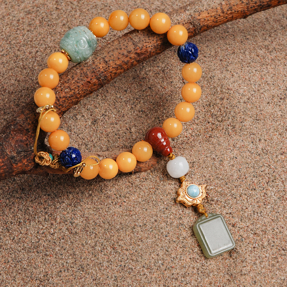 Jadeite Amber Bracelet