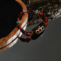 Lightning Five Eyes Dzi Bead Bracelet