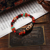 Lightning Five Eyes Dzi Bead Bracelet