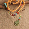 Old Amber Four CIrcles Buddha Beads