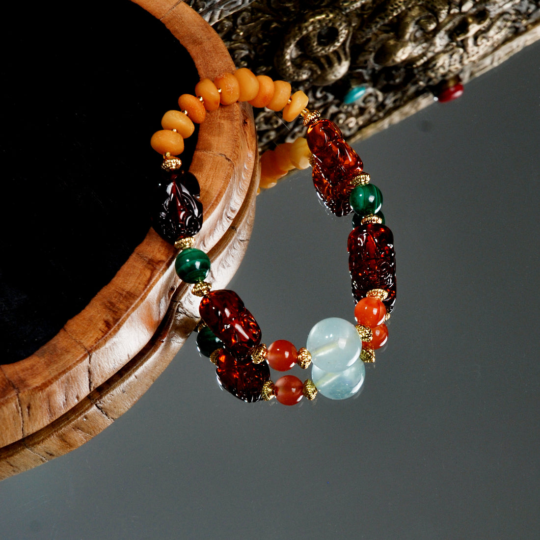 Succium Amber With Pixiu Bracelet