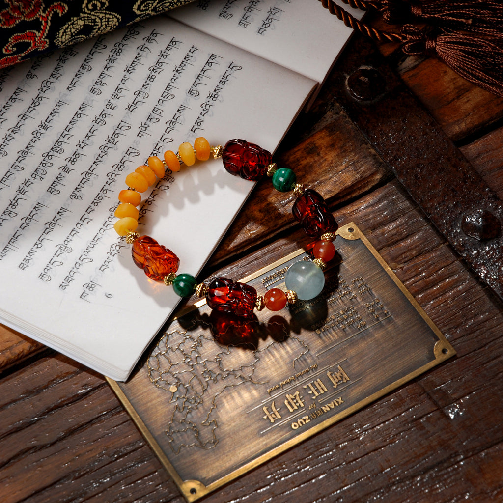 Succium Amber With Pixiu Bracelet