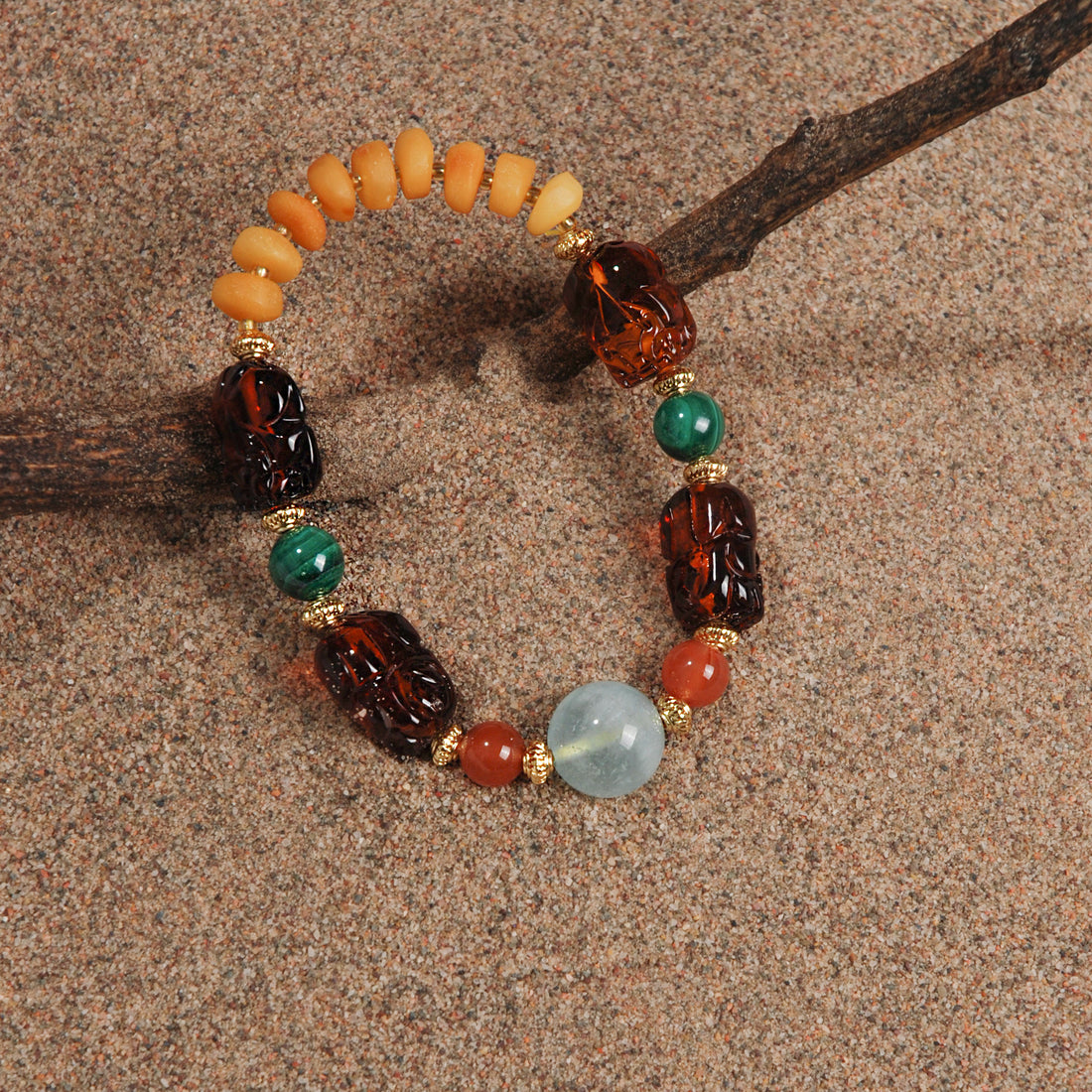 Succium Amber With Pixiu Bracelet