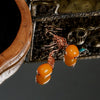Old Amber Ear Hooks