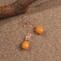 Old Amber Ear Hooks