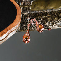Blue Amber earhooks