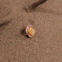 Amber Square Ring