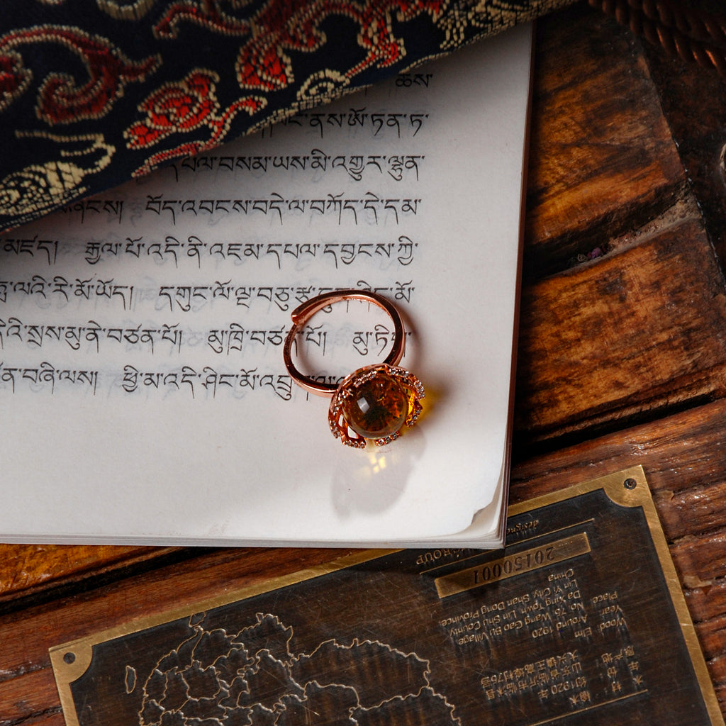 Blue Amber Ring