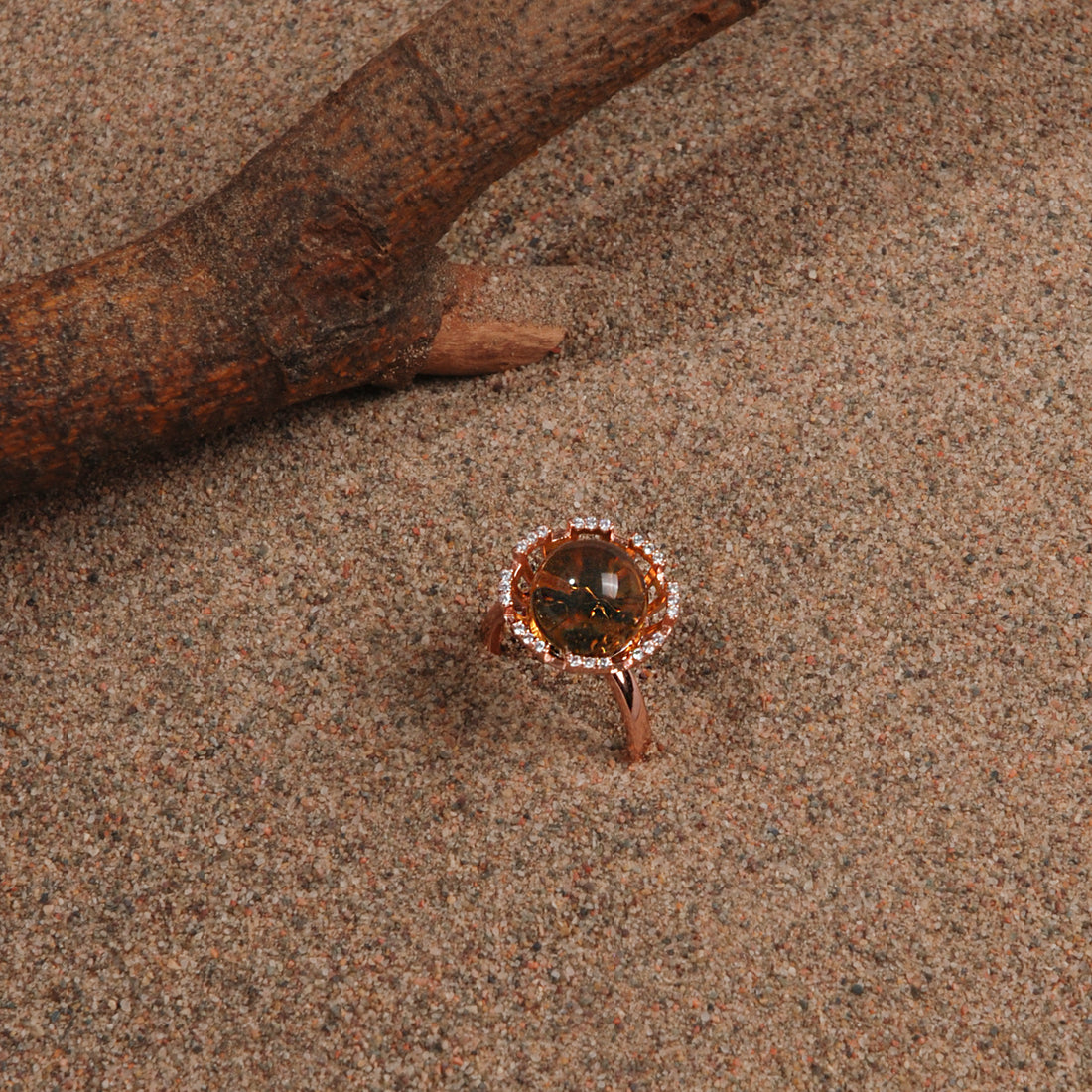Blue Amber Ring
