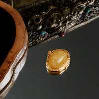 Amber Ruyi Lock Pendant