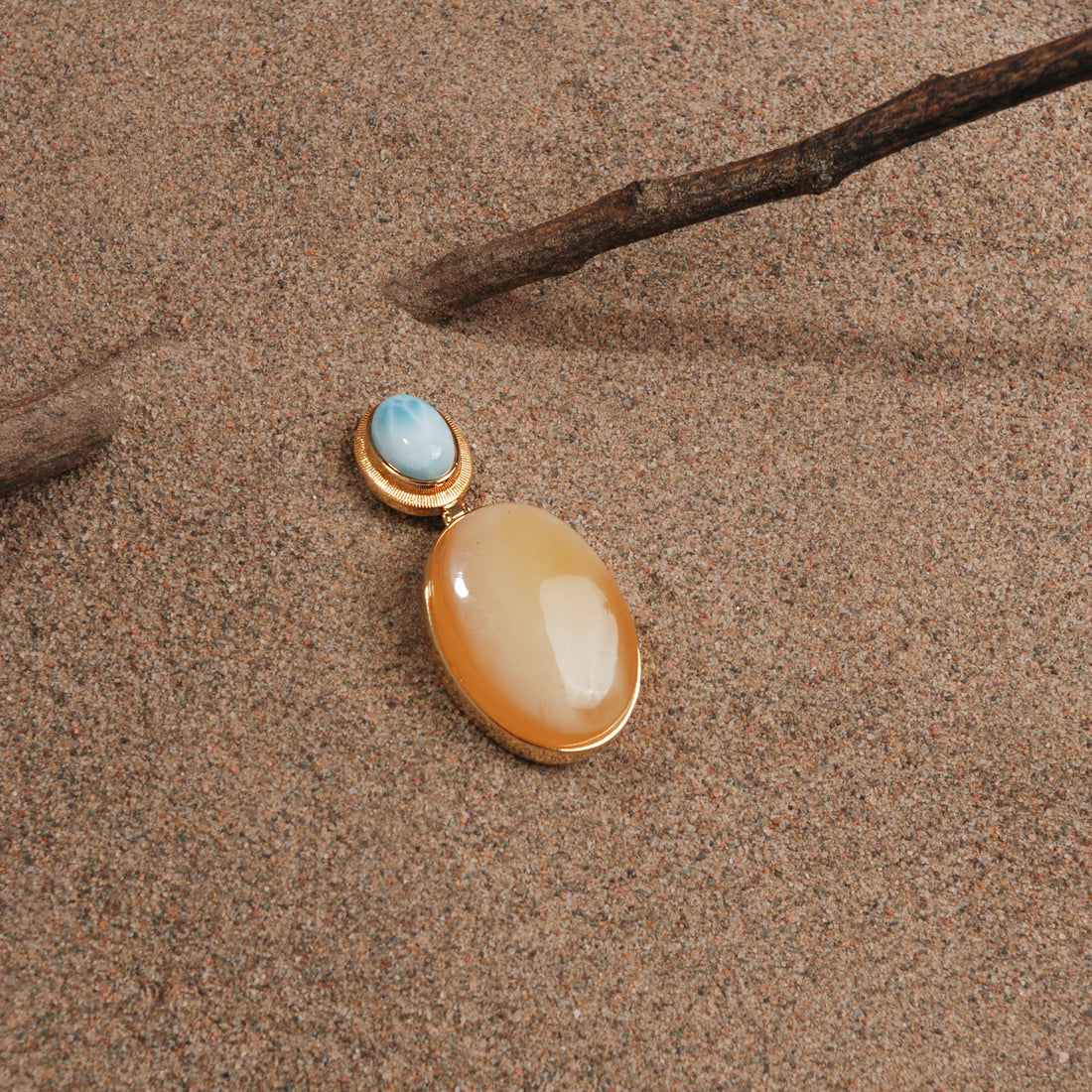 Larimar Amber Pendant
