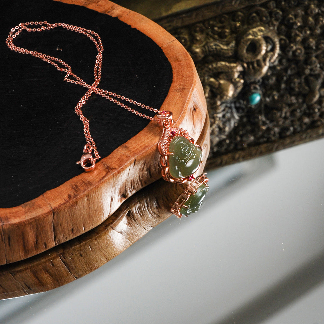 Hetian Jade Buddha Necklace