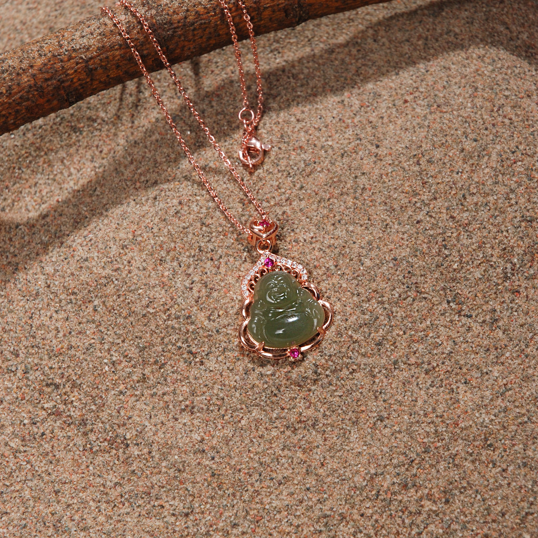 Hetian Jade Buddha Necklace