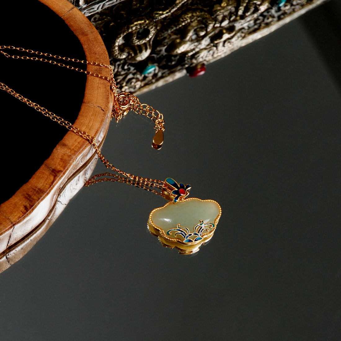 Hetian Jade Longevity Lock Necklace