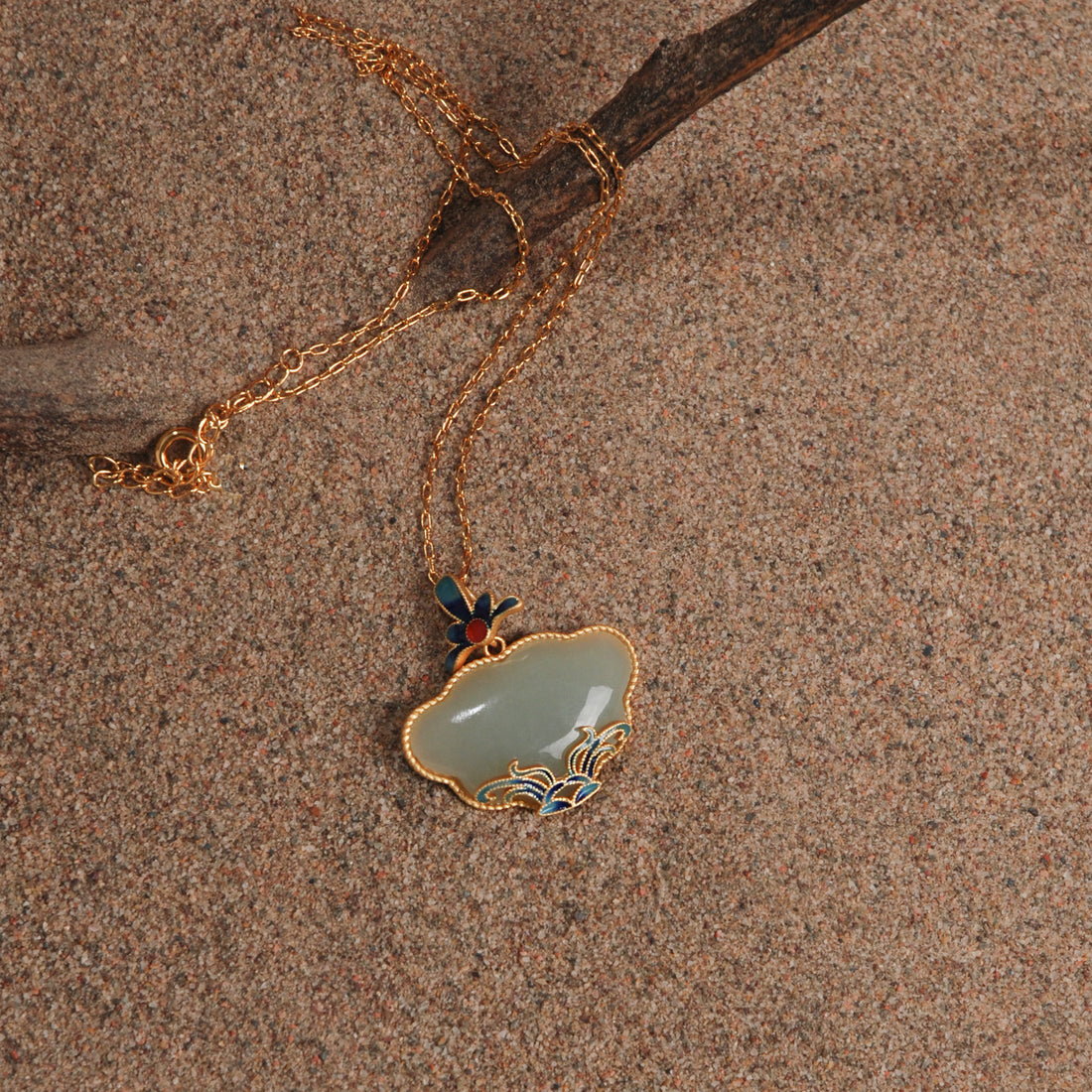 Hetian Jade Longevity Lock Necklace