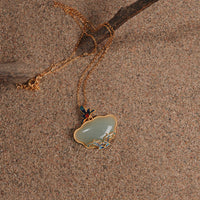 Hetian Jade Longevity Lock Necklace