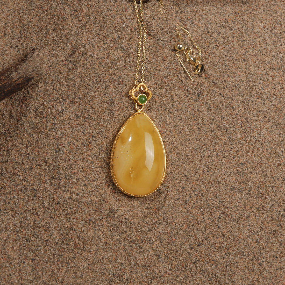 Amber jasper drop pendant