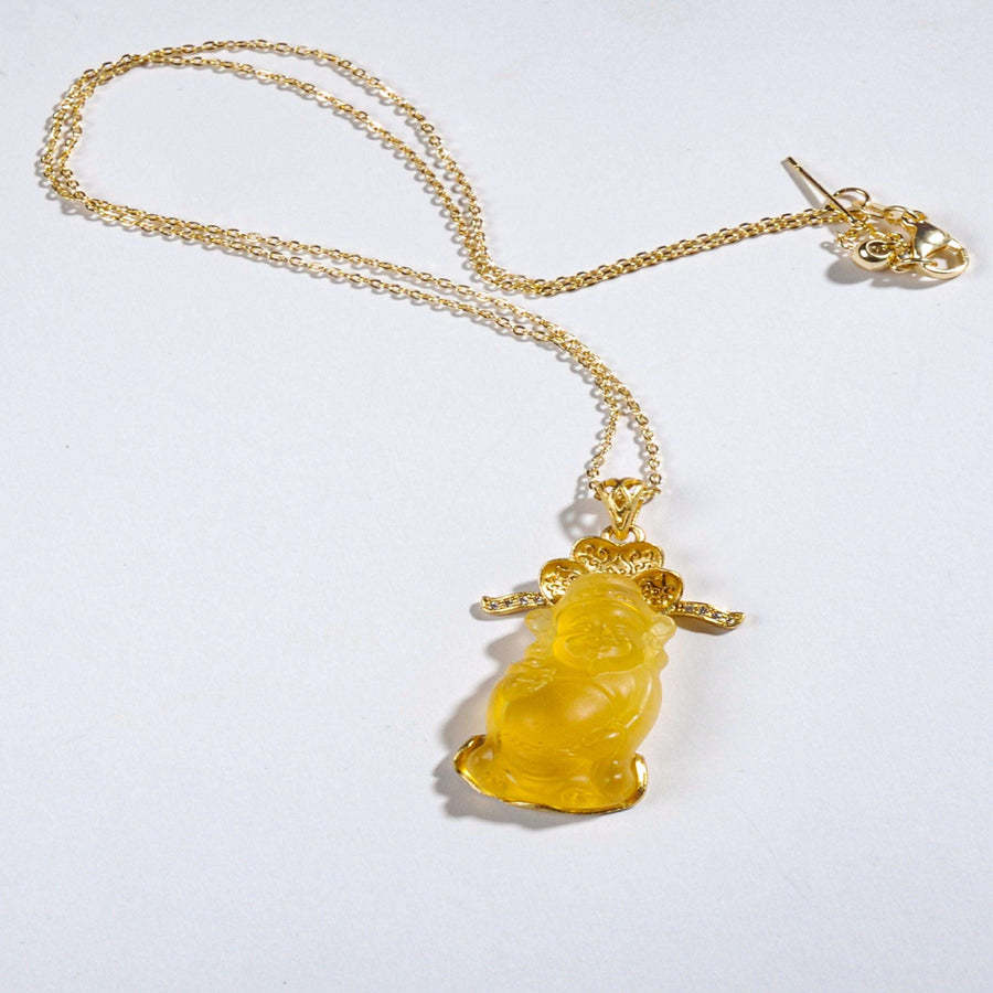 Amber God of Fortune Necklace