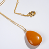 18K Gold Old Amber Necklace