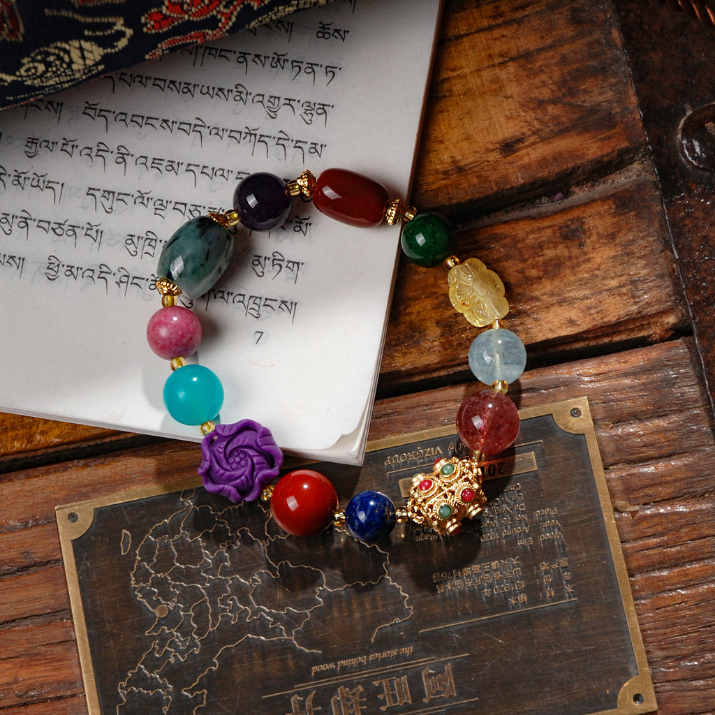 Purple Mica Multi-Precious Bracelet