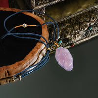 Pink Chalcedony Leaf Necklace