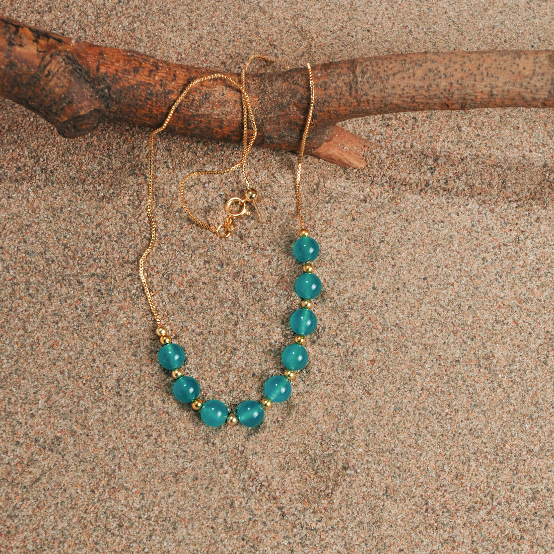 Amazonite round clavicle chain