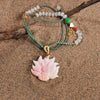 Pink Shell Nine Tailed Fox Pendant