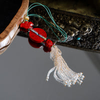 Cinnabar Chinese Lucky Coins Pendant