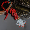 Cinnabar Chinese Feng Shui Five Emperor Money Coins Pendant