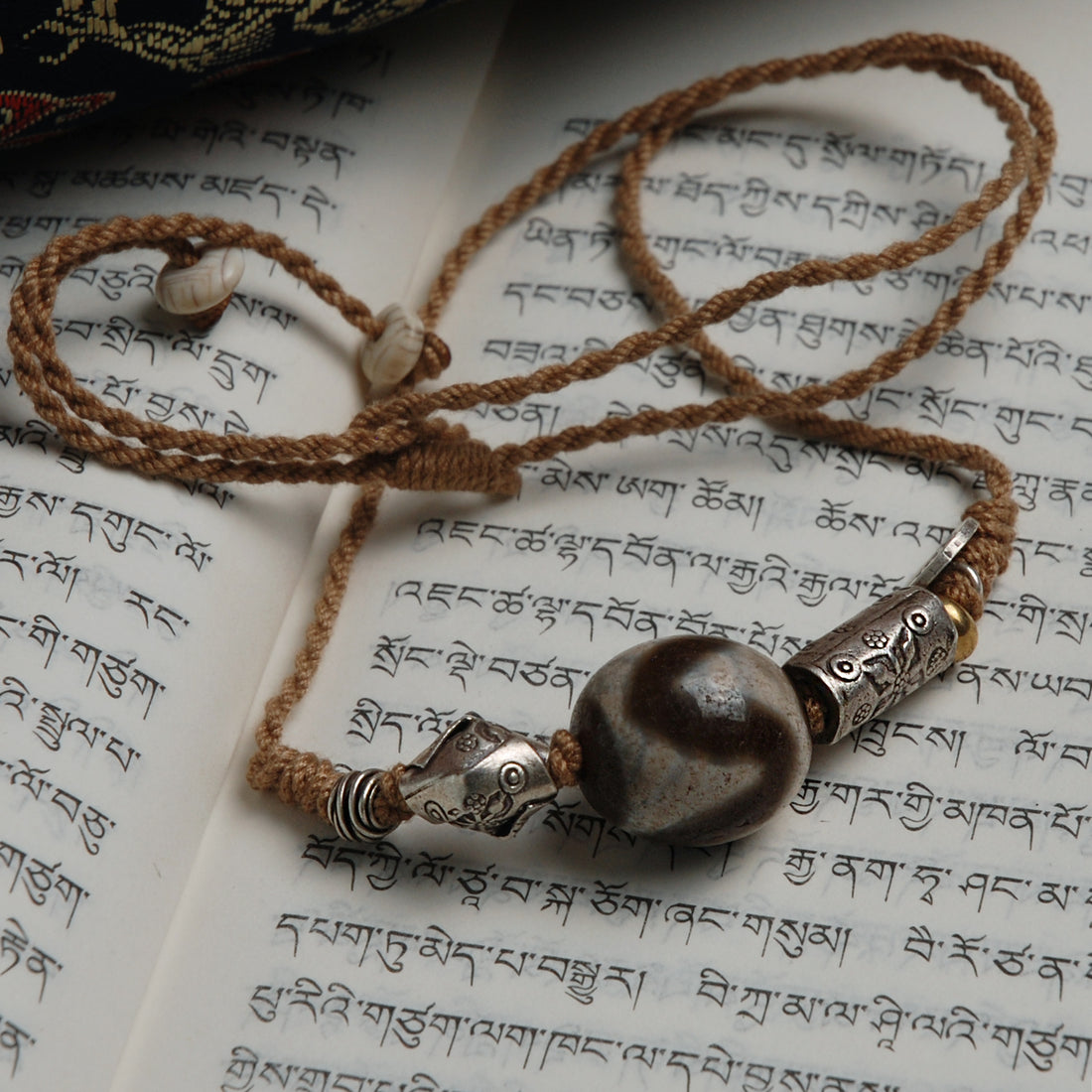 Tiger Tooth Dzi Bead Necklace（虎牙天珠）