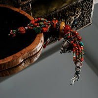 Amber & Red Coral Bracelet