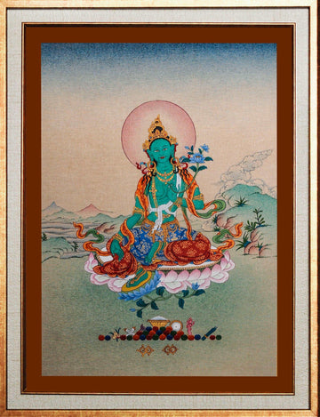 Bodhisattva Tara Green Thangka Painting