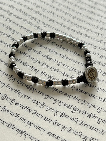 ZhaocaiJinbao Silver Chain Bracelet (Black)